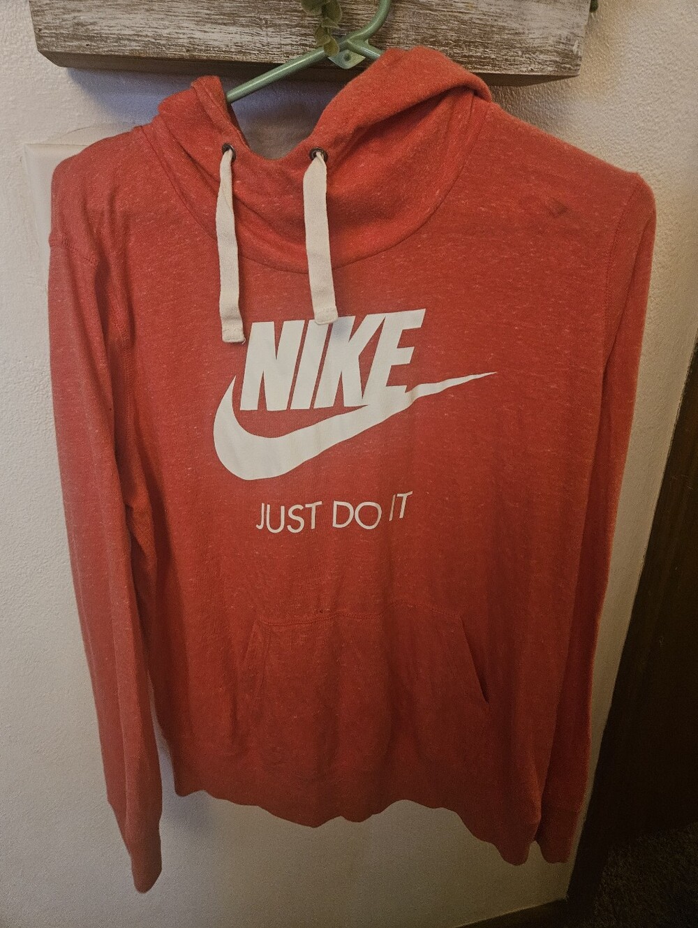 Nike Women’s Light Reddish  Pullover Hoodie with White Logo